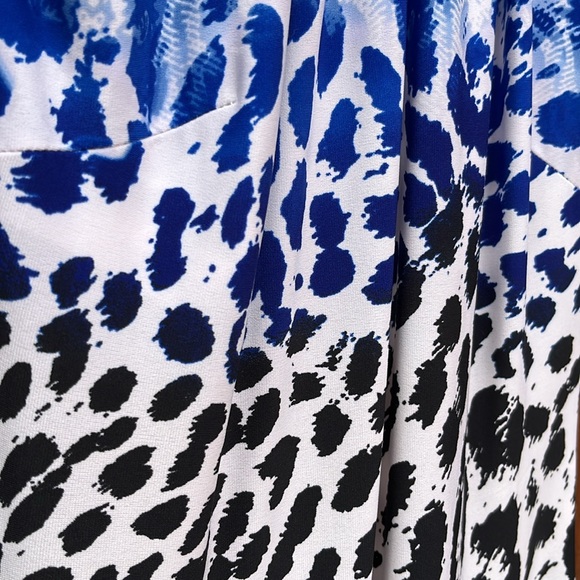 Cache Blue, Off White and Black Animal and Paisley Print Halter Maxi Dress Sz S - Picture 8 of 17